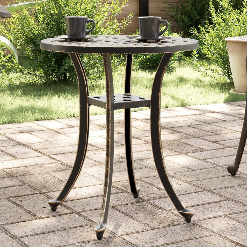 vidaXL Gartentisch Bronzen Ø48x53 cm Aluminiumguss