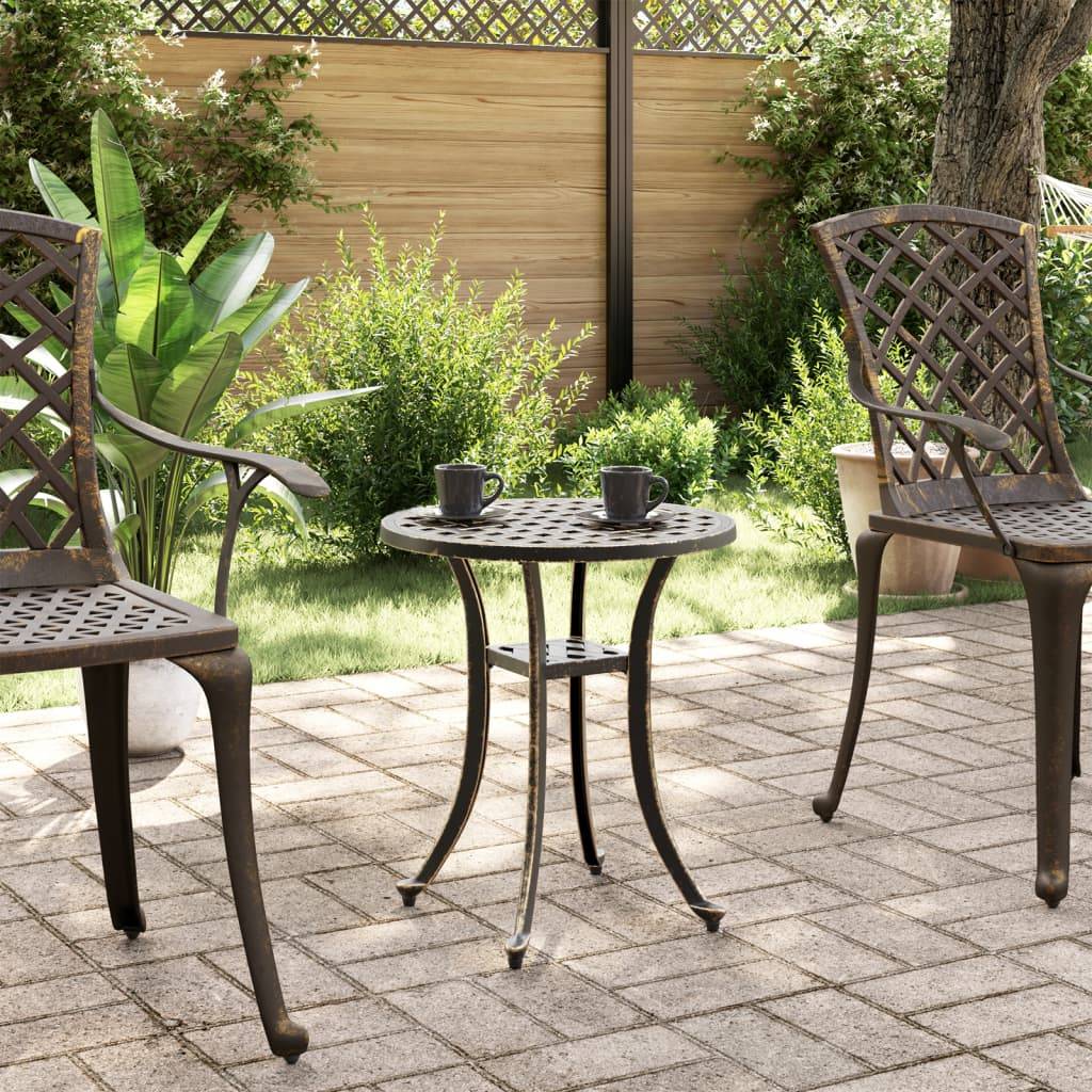 vidaXL Gartentisch Bronzen Ø48x53 cm Aluminiumguss
