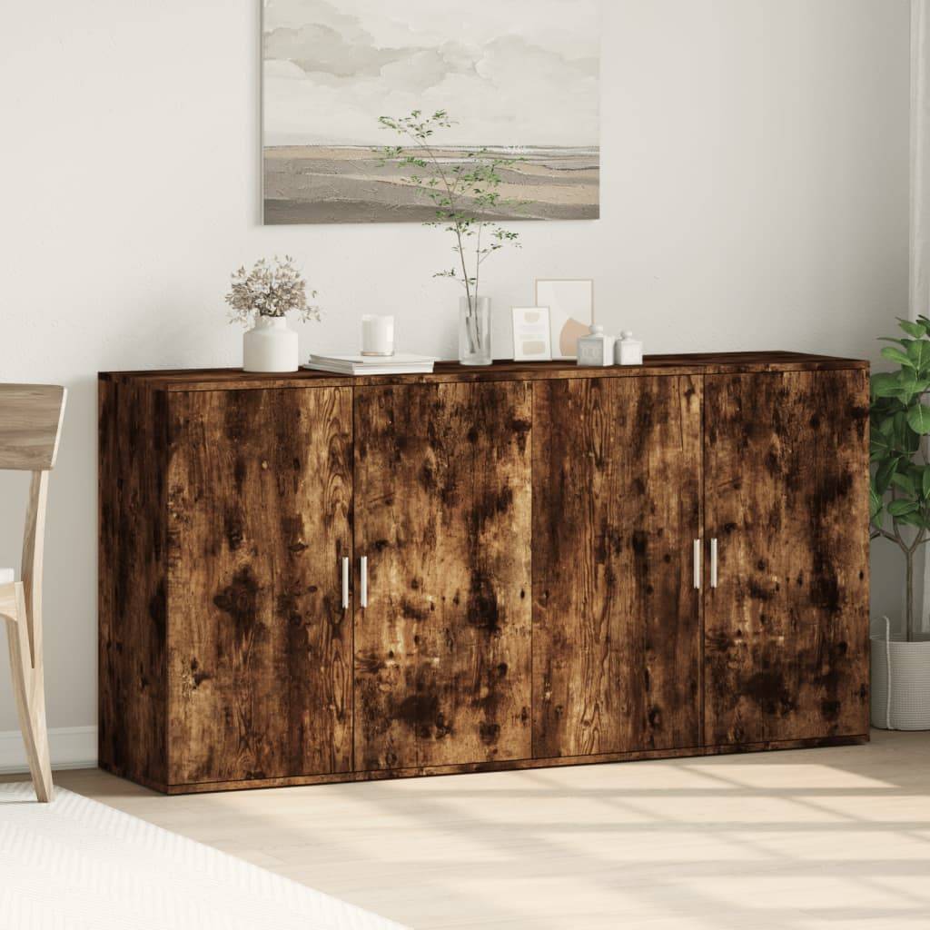 vidaXL Sideboards 2 Stk. Räuchereiche 79x38x80 cm Holzwerkstoff
