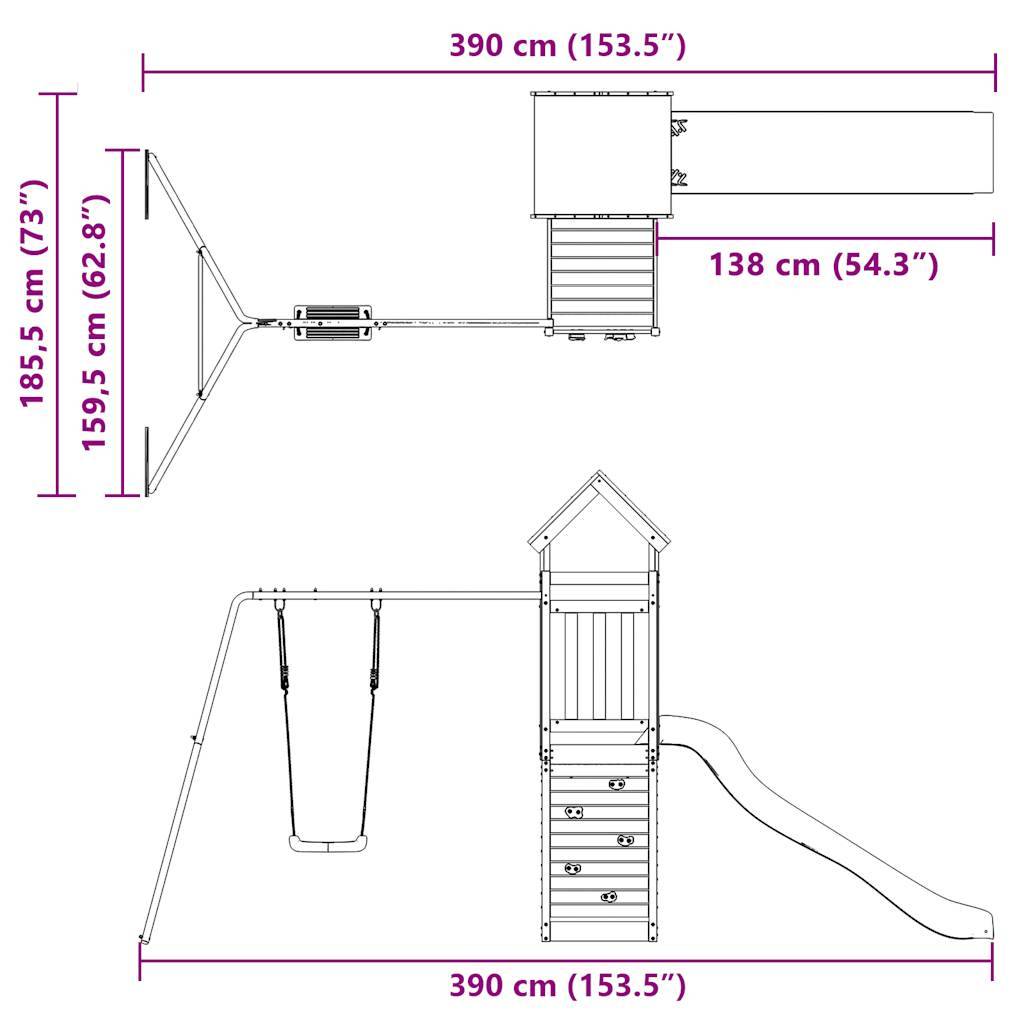 vidaXL Spielturm Imprägniertes Kiefernholz