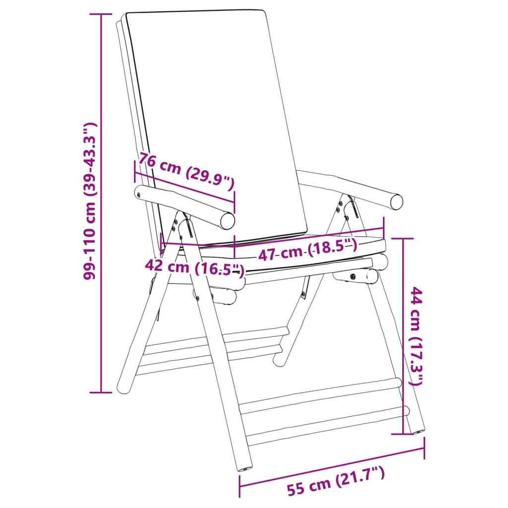 vidaXL Gartenstühle Klappbar Verstellbar 2 Stk. mit Kissen Bambus
