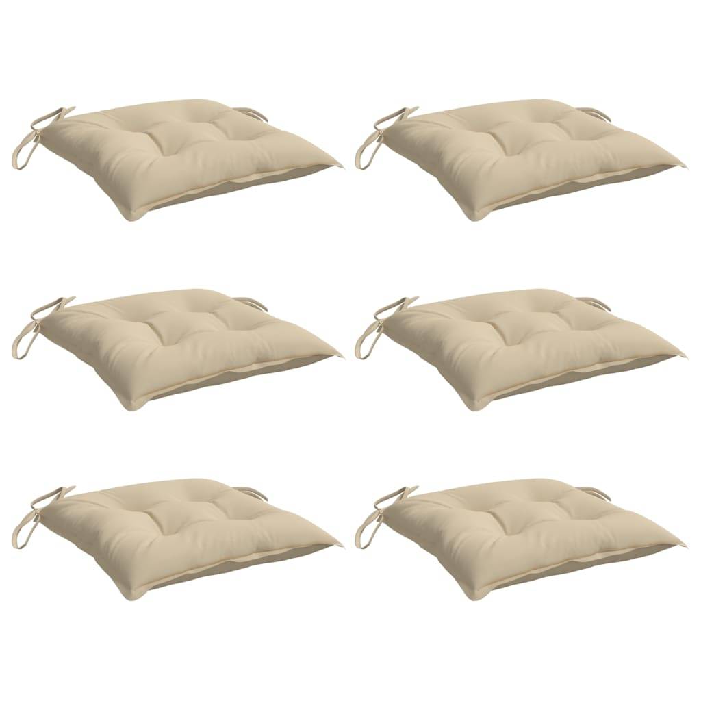 vidaXL Palettenkissen 6 Stk. Beige 50x50x7 cm Oxford-Gewebe