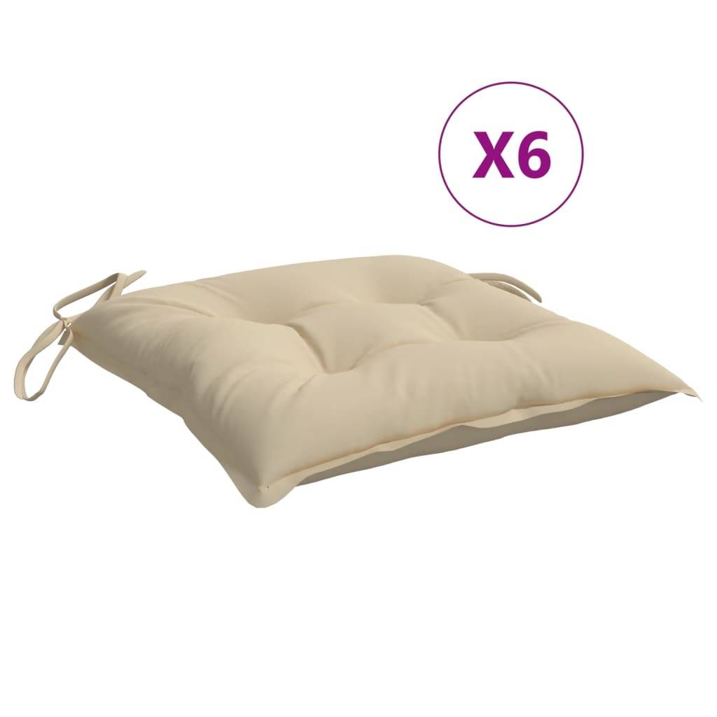 vidaXL Palettenkissen 6 Stk. Beige 50x50x7 cm Oxford-Gewebe