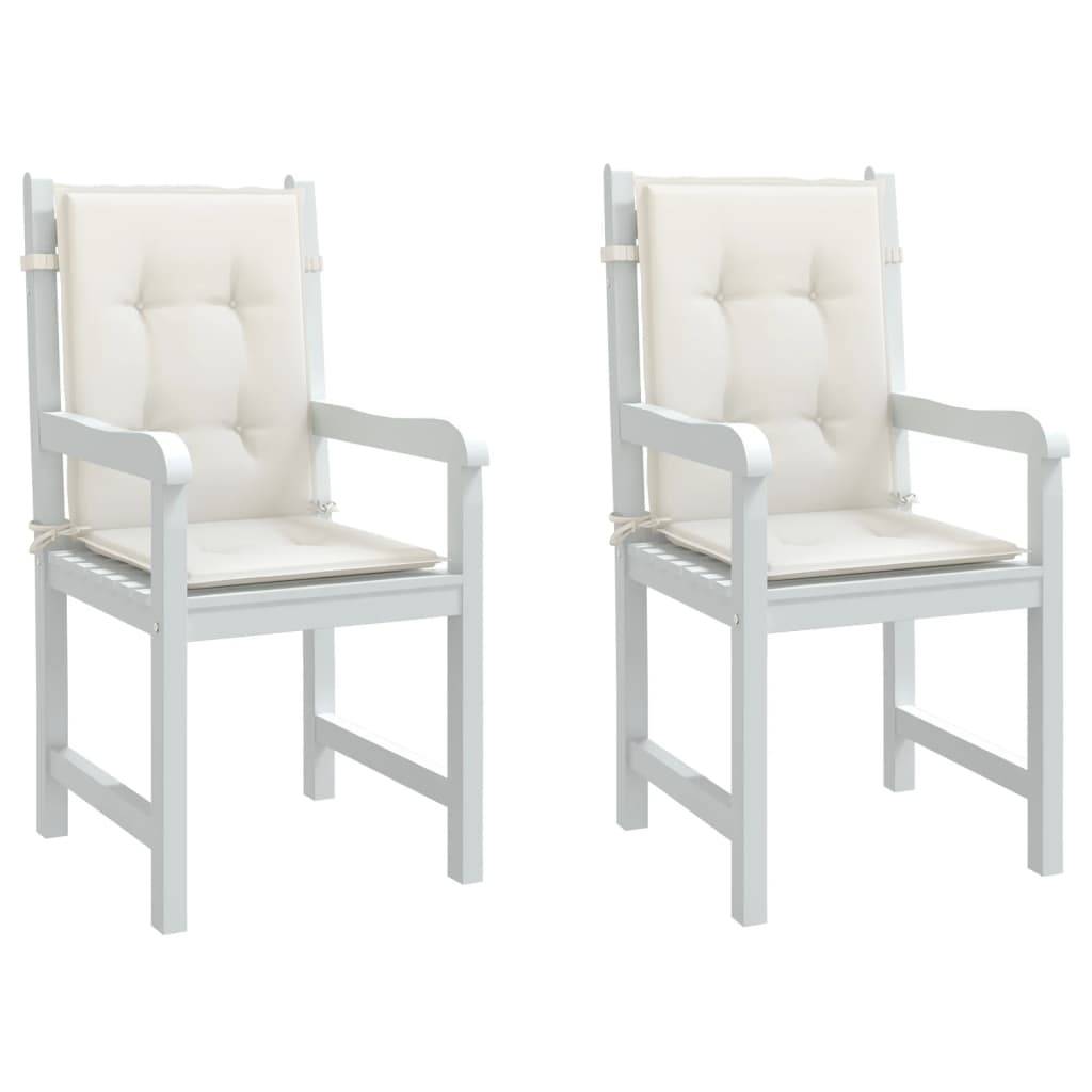 vidaXL Niedriglehner-Auflagen 2 Stk. Melange Creme 100x50x4 cm Stoff