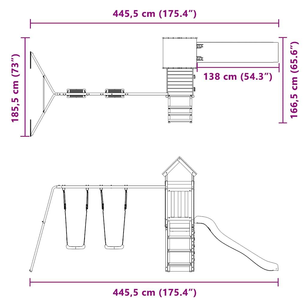 vidaXL Spielturm Massivholz Douglasie