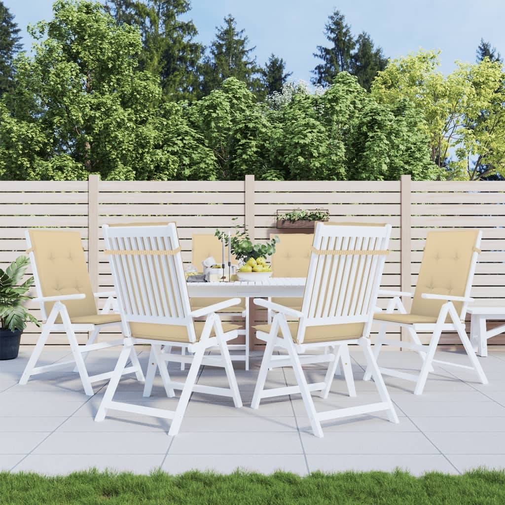 vidaXL Hochlehner-Auflagen 6 Stk. Melange Beige 120x50x4 cm Stoff