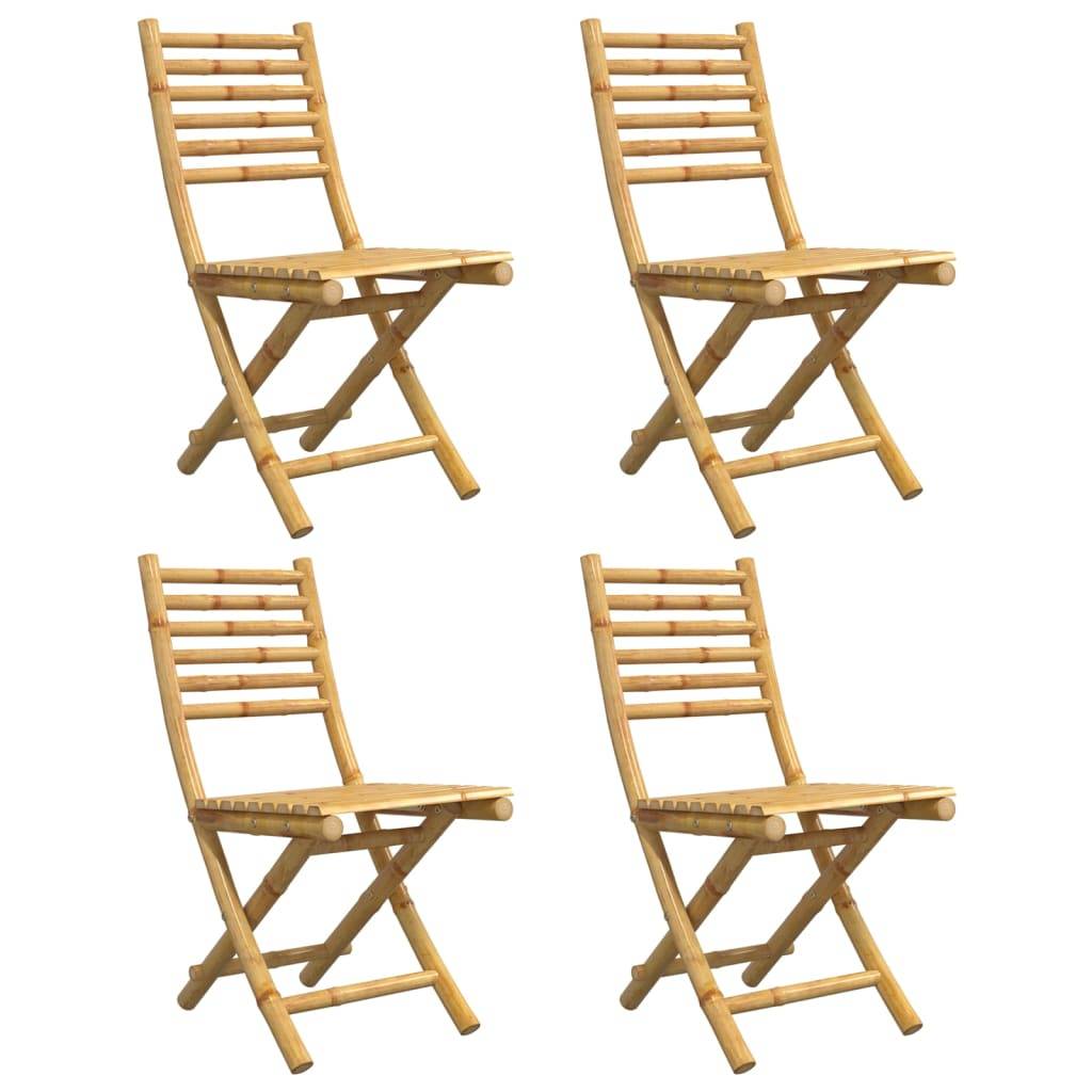 vidaXL Gartenstühle 4 Stk. Klappbar 43x54x88 cm Bambus