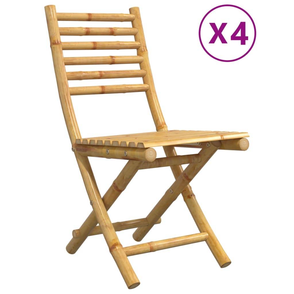 vidaXL Gartenstühle 4 Stk. Klappbar 43x54x88 cm Bambus