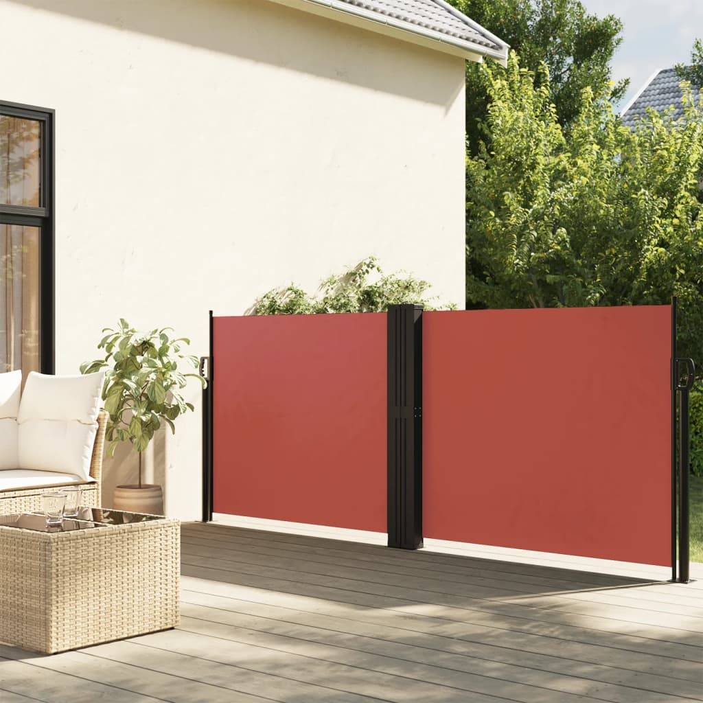 vidaXL Seitenmarkise Ausziehbar Terrakottarot 140x1200 cm