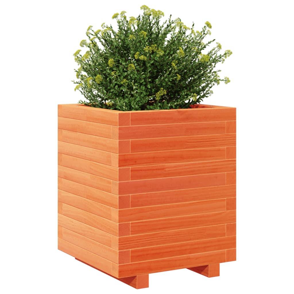 vidaXL Pflanzkübel Wachsbraun 40x40x49,5 cm Massivholz Kiefer