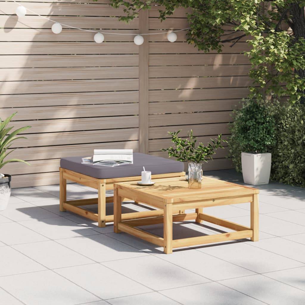 vidaXL Gartenhocker mit Kissen Massivholz Akazie