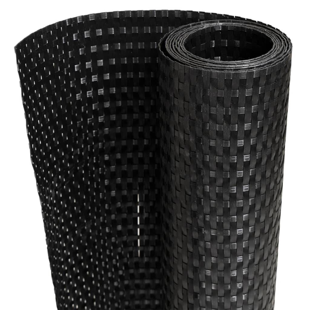 vidaXL Balkon-Sichtschutz Schwarz 500x100 cm Poly Rattan
