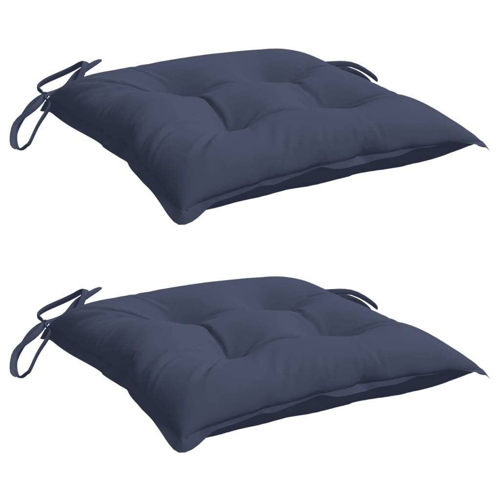 vidaXL Stuhlkissen 2 Stk. Marineblau 40x40x7 cm Oxford-Gewebe