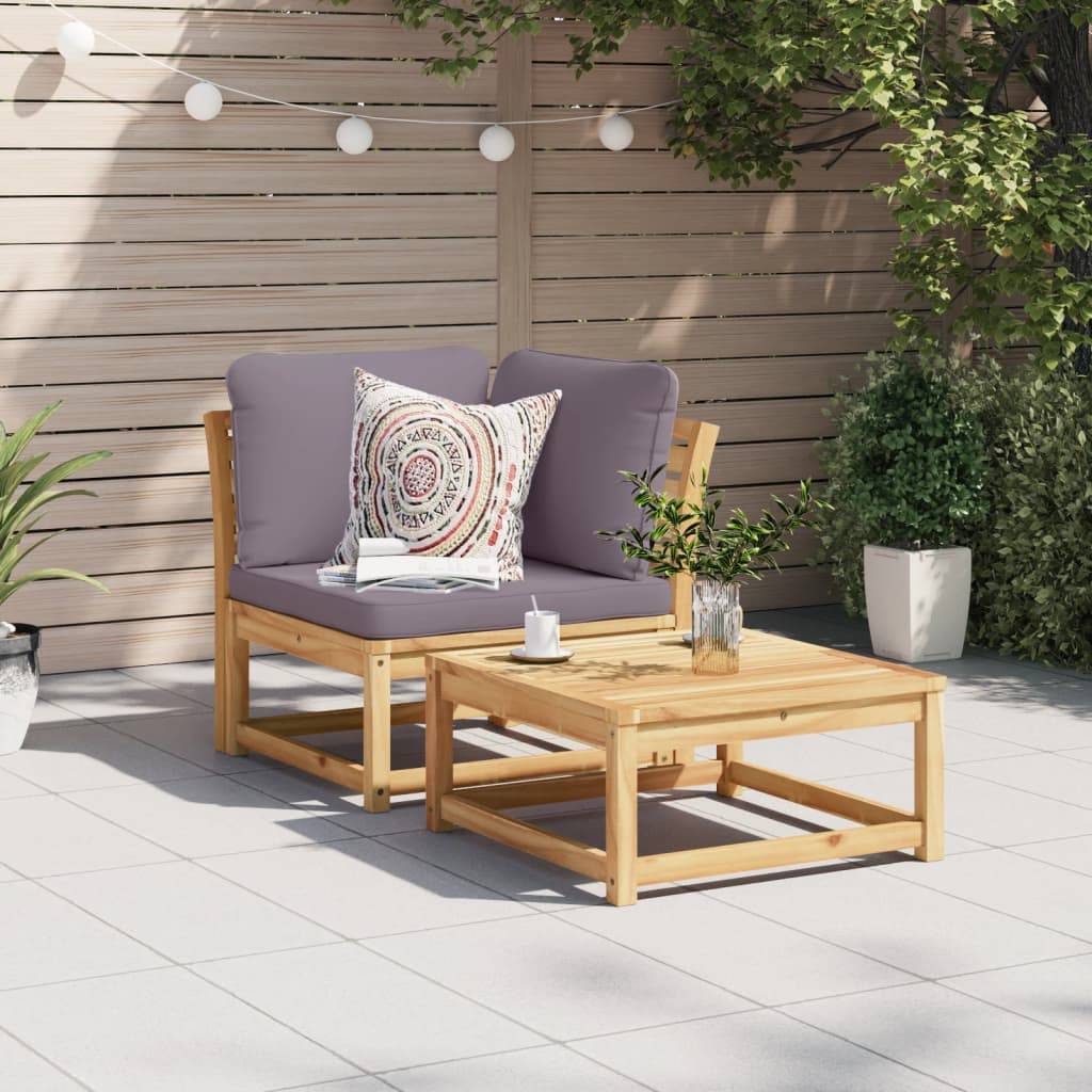 vidaXL Garten-Ecksofa mit Kissen 73x73x65 cm Massivholz Akazie