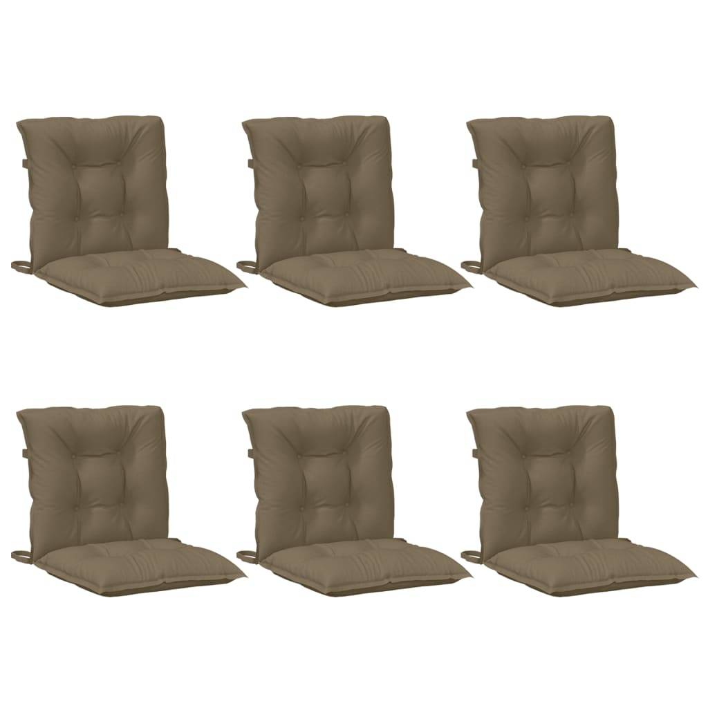 vidaXL Niedriglehner-Auflagen 6 Stk. Melange Taupe 100x50x7 cm Stoff