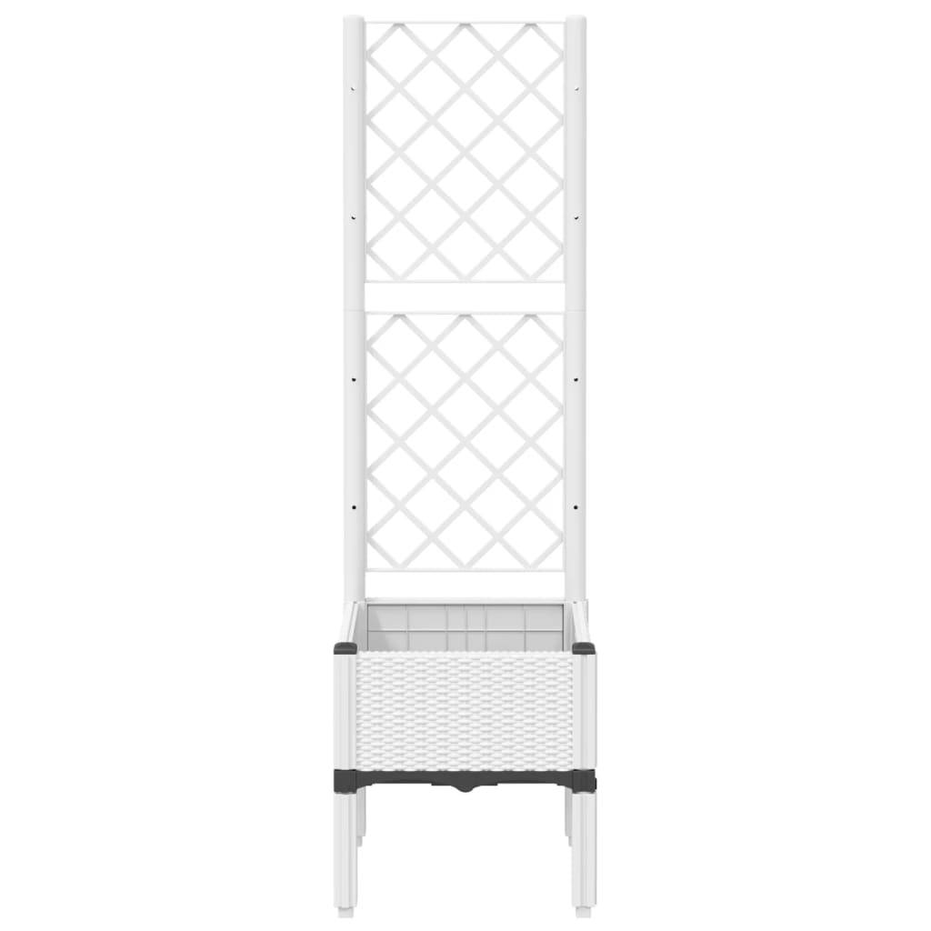 vidaXL Pflanzkübel mit Rankgitter Weiß 40x40x142 cm PP