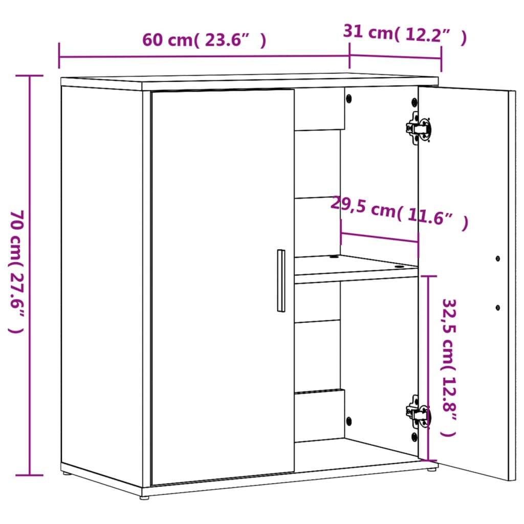 vidaXL Sideboard Grau Sonoma-Eiche 60x31x70 cm Holzwerkstoff