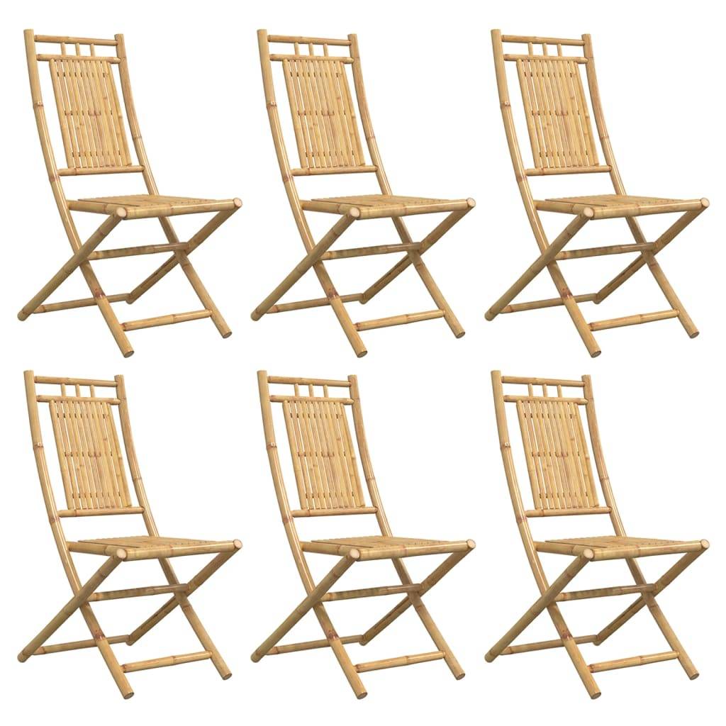 vidaXL Gartenstühle 6 Stk. Klappbar 46x66x99 cm Bambus