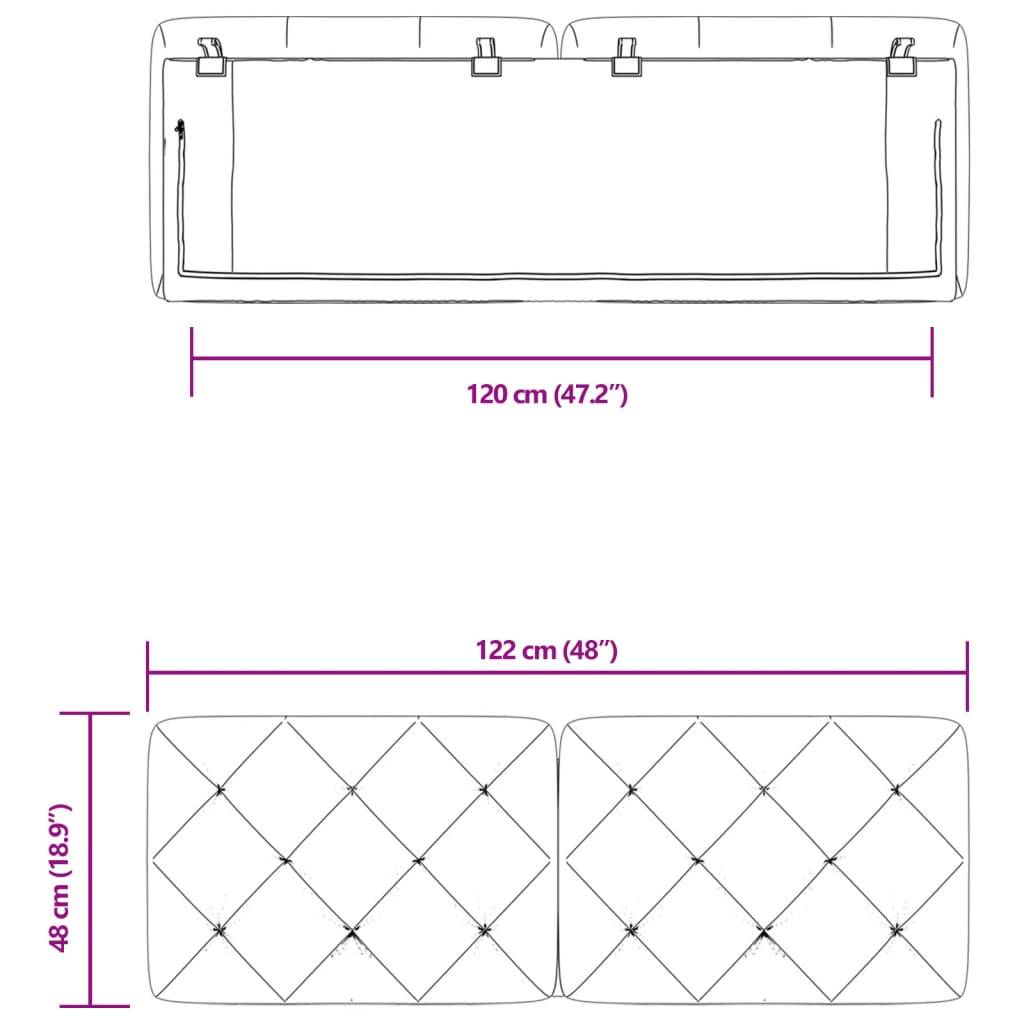 vidaXL Kopfteil-Kissen Rosa 120 cm Samt