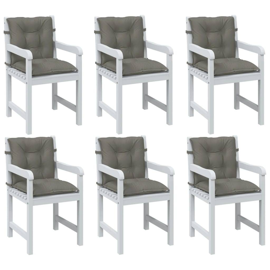 vidaXL Niedriglehner-Auflagen 6 Stk. Dunkelgrau 100x50x7 cm Stoff