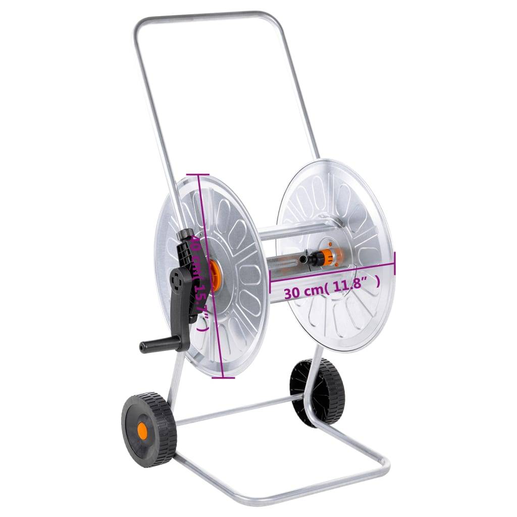 vidaXL Schlauchwagen für 80 m 1/2" oder 50 m 3/4" Schlauch Stahl