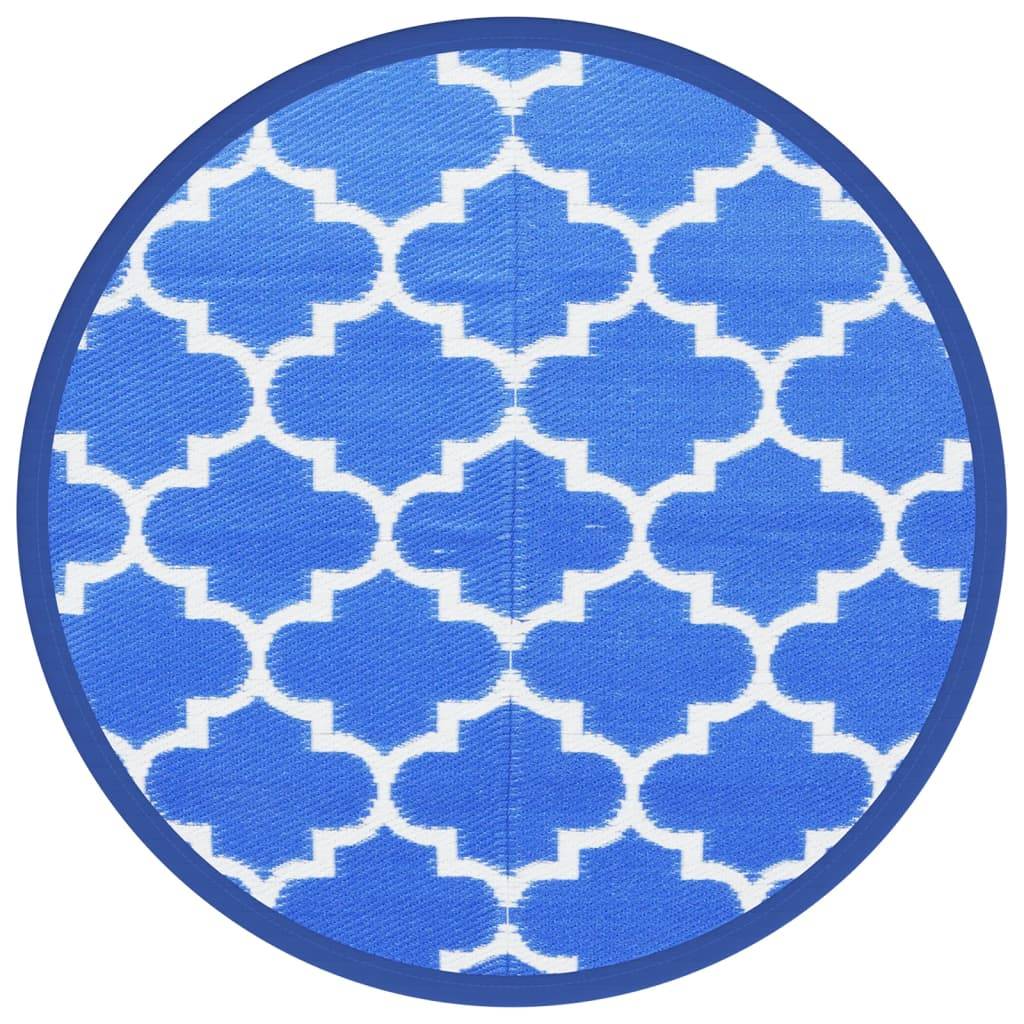 vidaXL Outdoor-Teppich ARAKIL Blau Ø120 cm PP