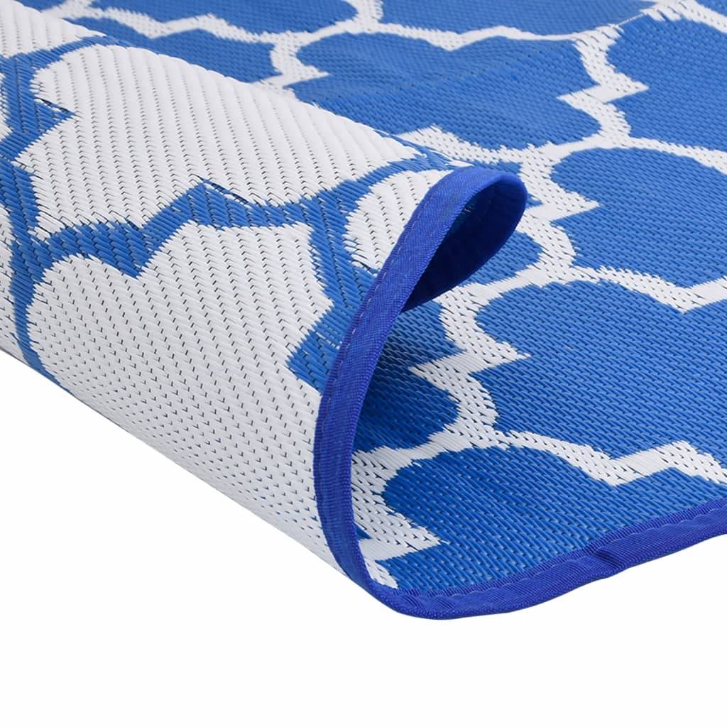 vidaXL Outdoor-Teppich ARAKIL Blau Ø120 cm PP