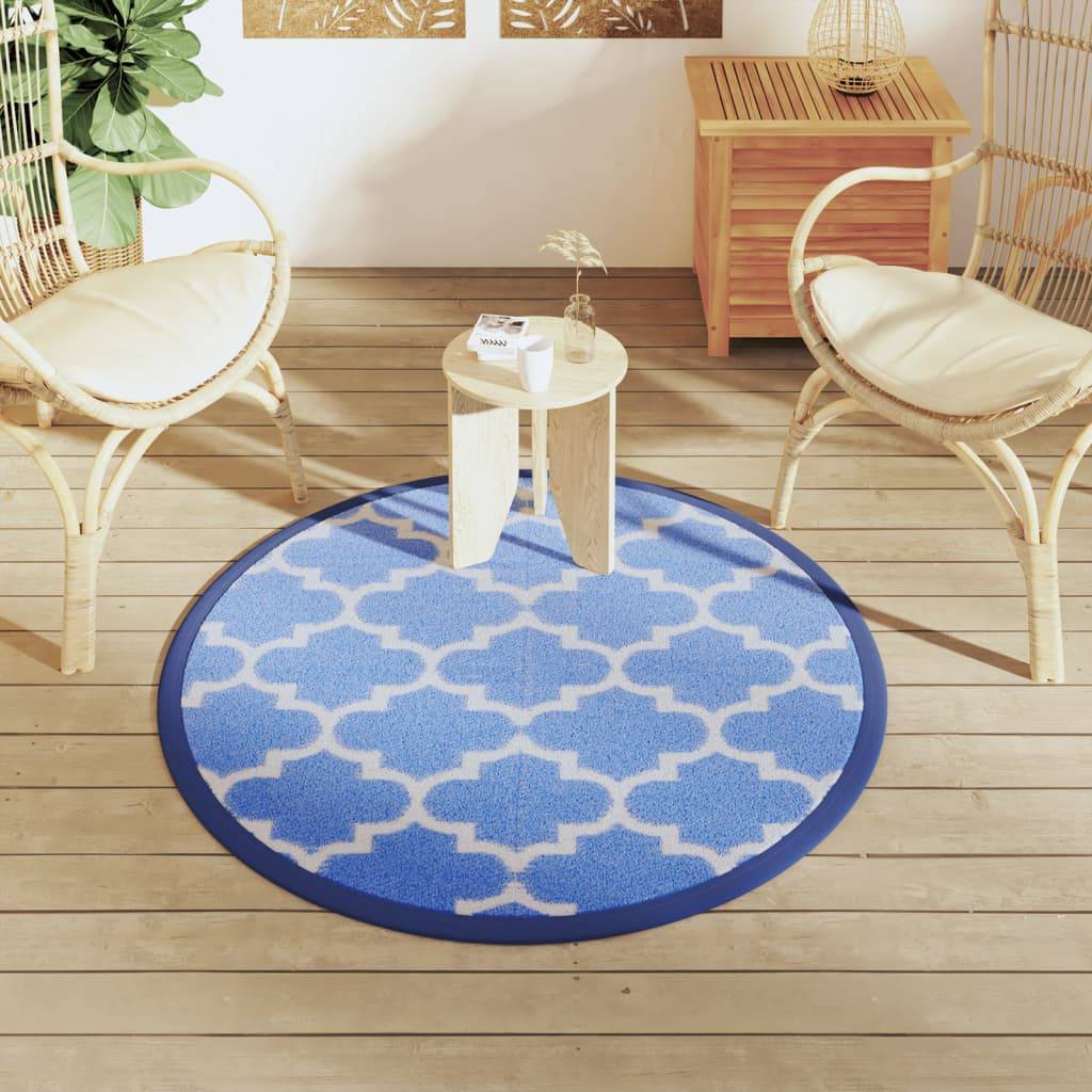 vidaXL Outdoor-Teppich ARAKIL Blau Ø120 cm PP