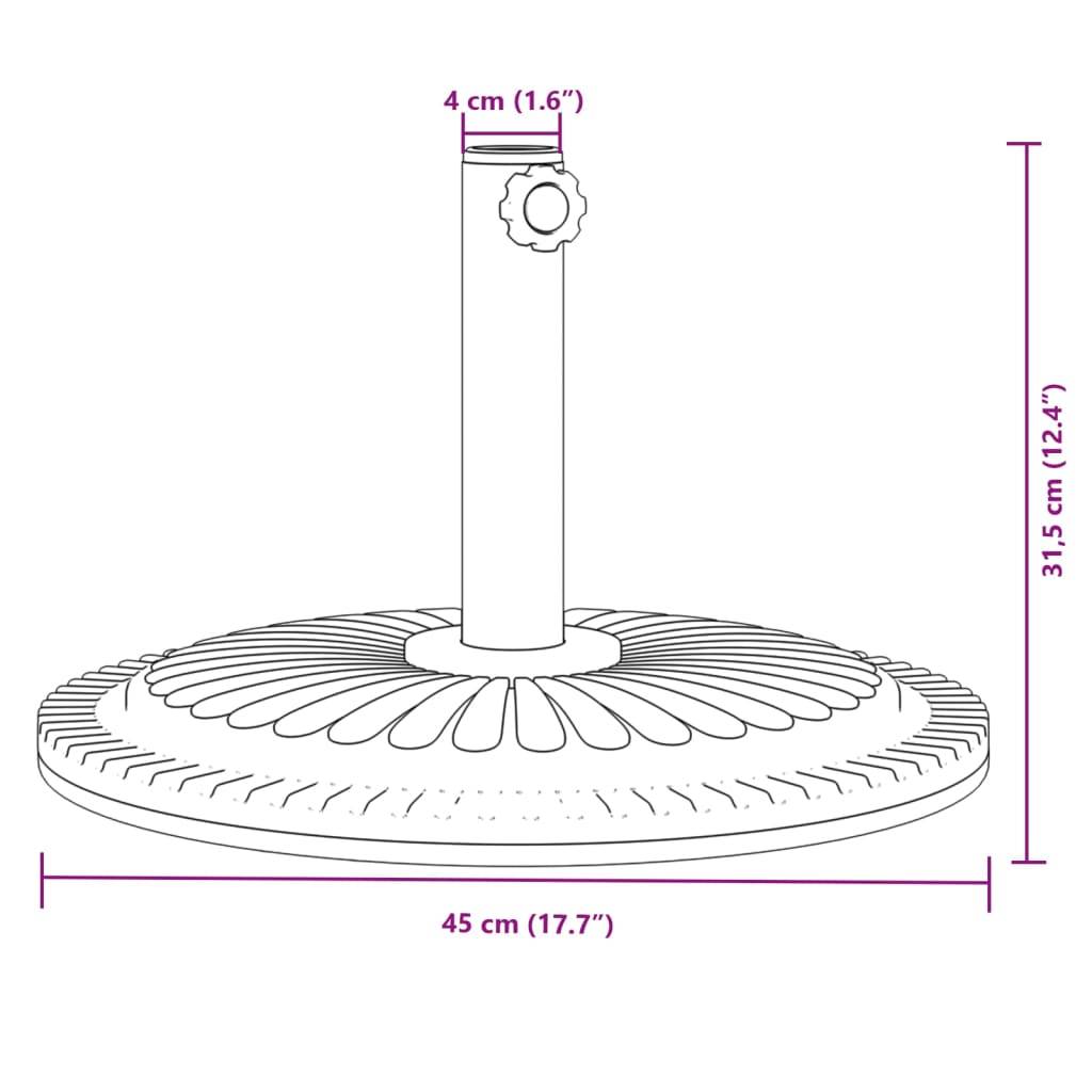 vidaXL Sonnenschirmständer für Ø38/48 mm Mast 12 kg Rund