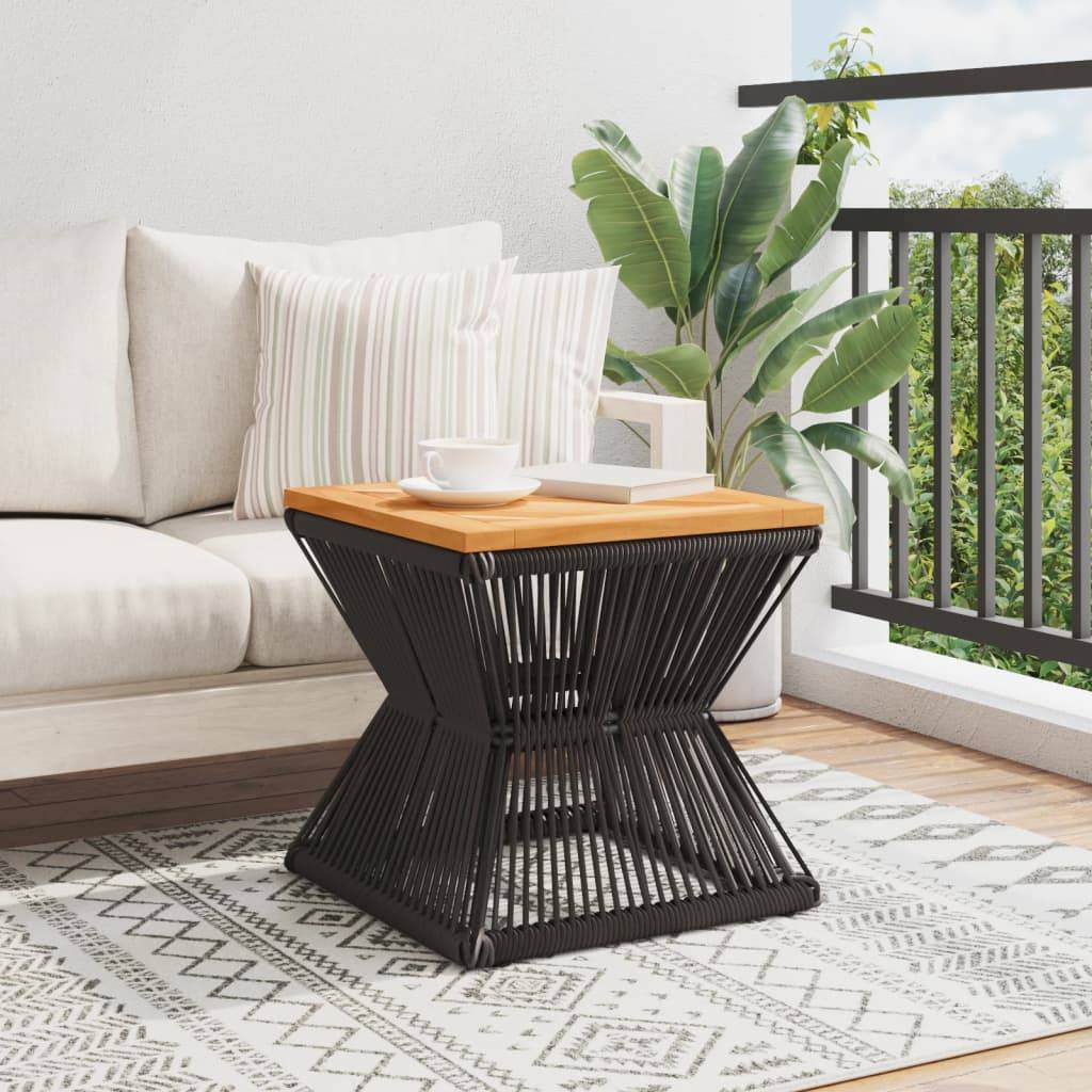vidaXL Couchtisch mit Drahtgestell Schwarz 38x38x38 cm Akazienholz