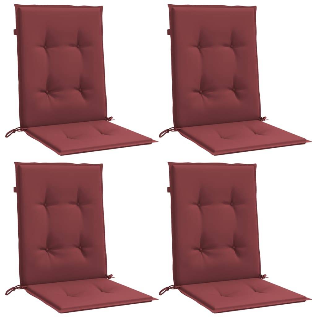 vidaXL Niedriglehner-Auflagen 4 Stk. Melange Weinrot 100x50x4 cm Stoff