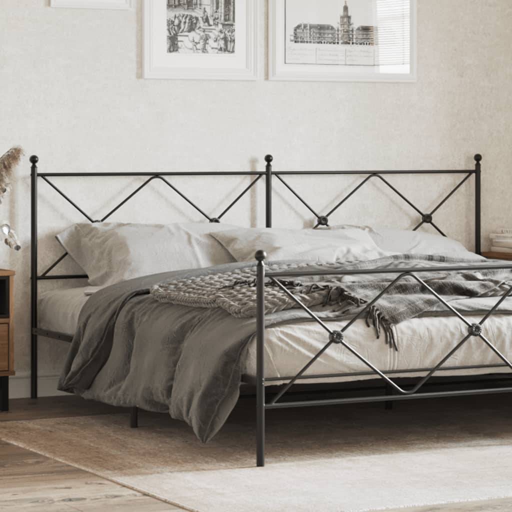 vidaXL Kopfteil Metall Schwarz 193 cm
