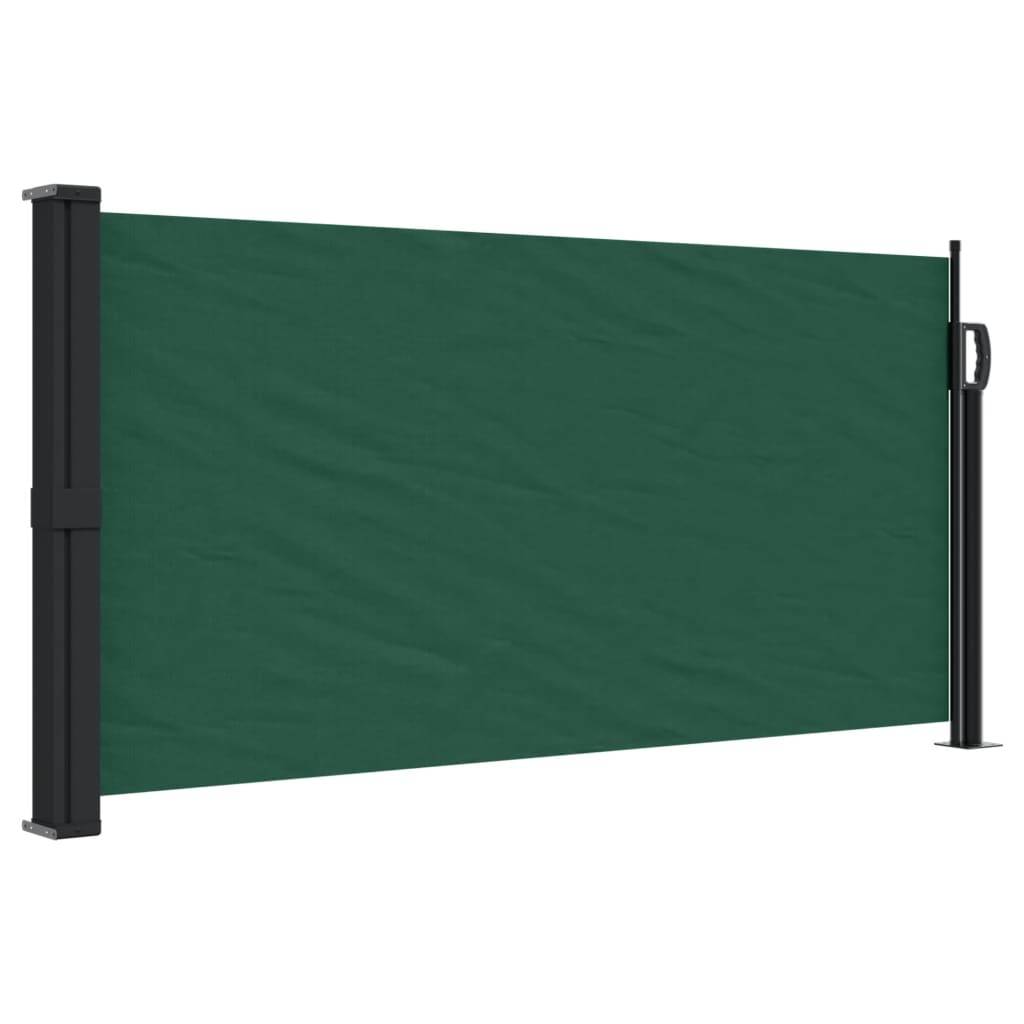 vidaXL Seitenmarkise Ausziehbar Dunkelgrün 100x300 cm