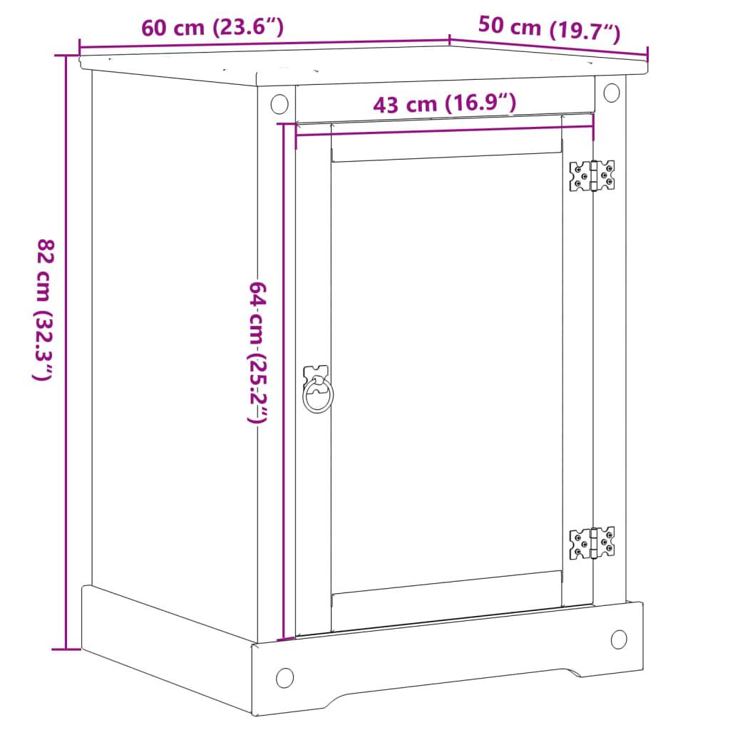 vidaXL Medienschrank Corona 60x50x82 cm Massivholz Kiefer