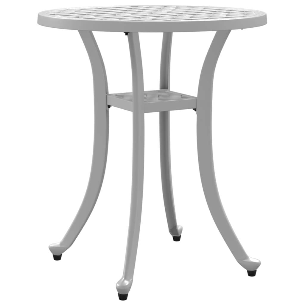 vidaXL Gartentisch Weiß Ø48x53 cm Aluminiumguss