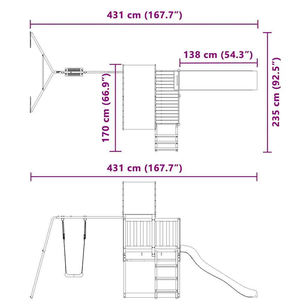 vidaXL Spielturm Massivholz Douglasie