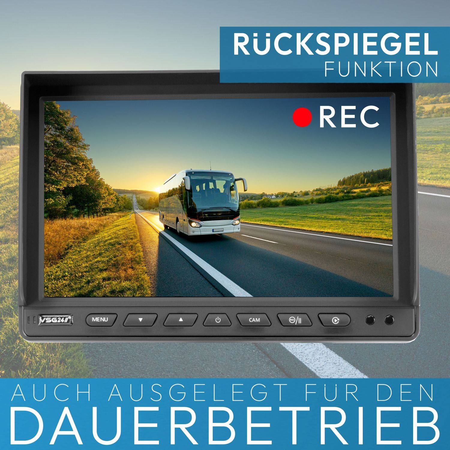 VSG24 10" Rückfahrmonitor MULTISCREEN XL HD für 8 Kameras - 13165