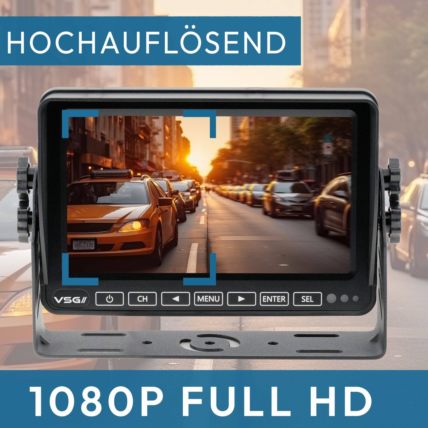 VSG24 7" Rückfahrkamera Set PROFI HD | mit 2 x 1080P HD Kamera IP69K mit Mikrofon