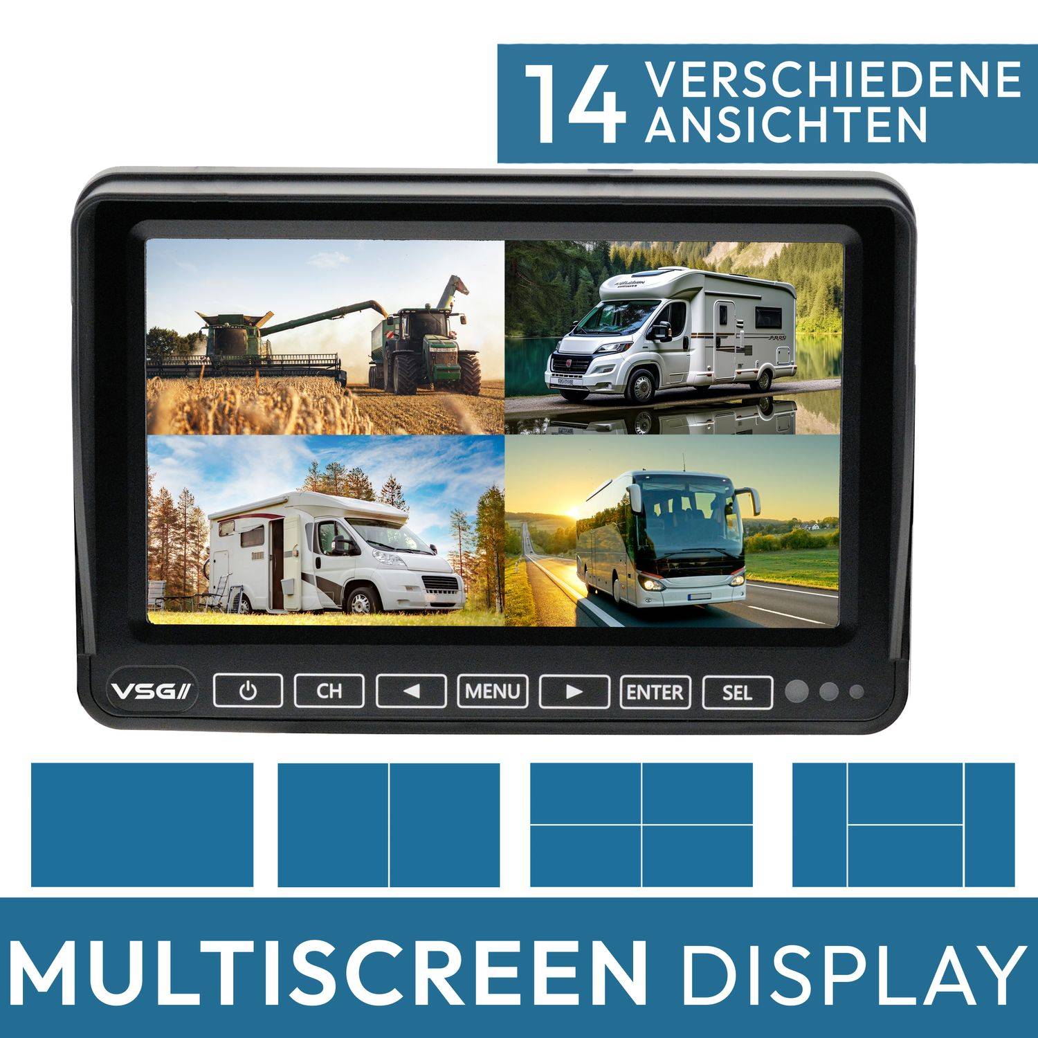 VSG24 7" Rückfahrkamera Set LOGISTIK HD | Kleintransporter-Set mit 1080P-HD Kugelkopfkamera