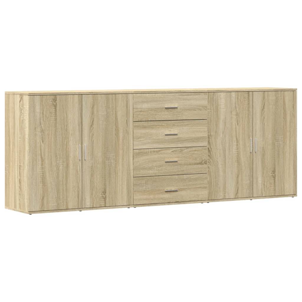 vidaXL Sideboards 3 Stk. Sonoma-Eiche Holzwerkstoff