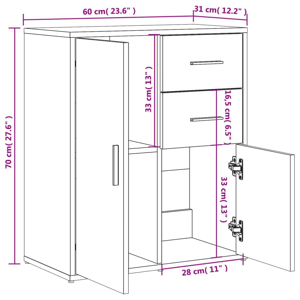 vidaXL Sideboards 2 Stk. Räuchereiche 60x31x70 cm Holzwerkstoff