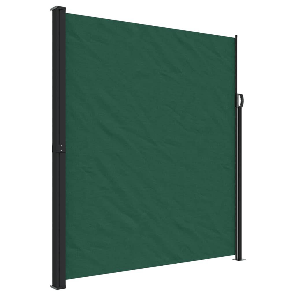 vidaXL Seitenmarkise Ausziehbar Dunkelgrün 220x600 cm