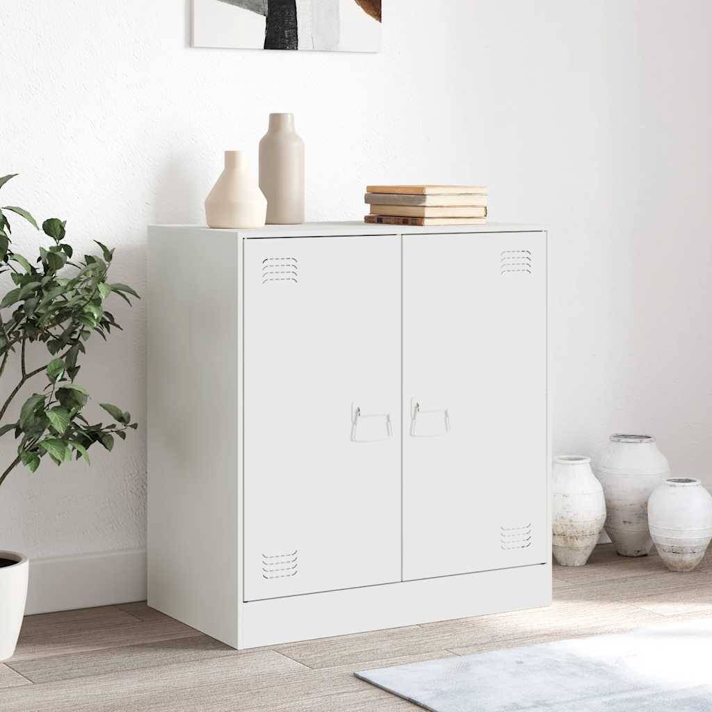 vidaXL Sideboard Weiß 67x39x73 cm Stahl