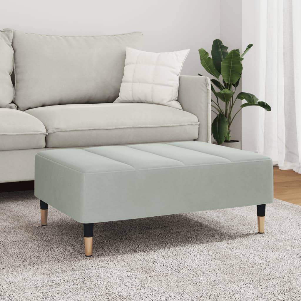 vidaXL Fußhocker Hellgrau 77x55x31 cm Samt