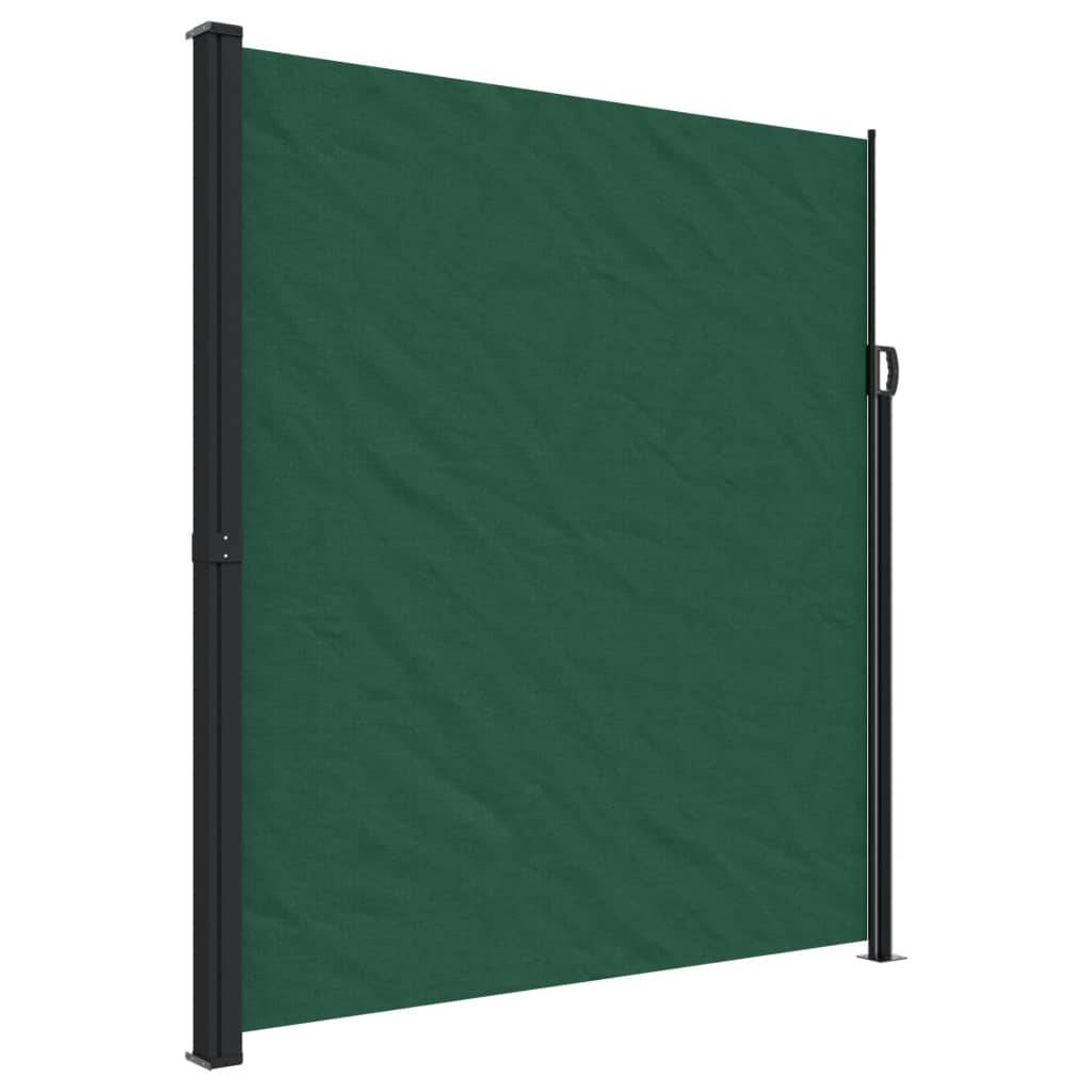 vidaXL Seitenmarkise Ausziehbar Dunkelgrün 220x500 cm