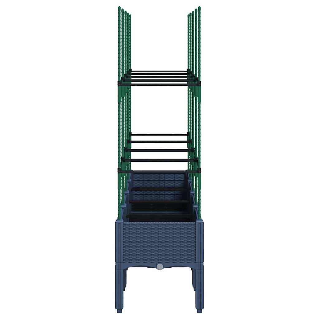 vidaXL Pflanzkübel mit Rankgitter Blaugrau 160x40x142,5 cm PP