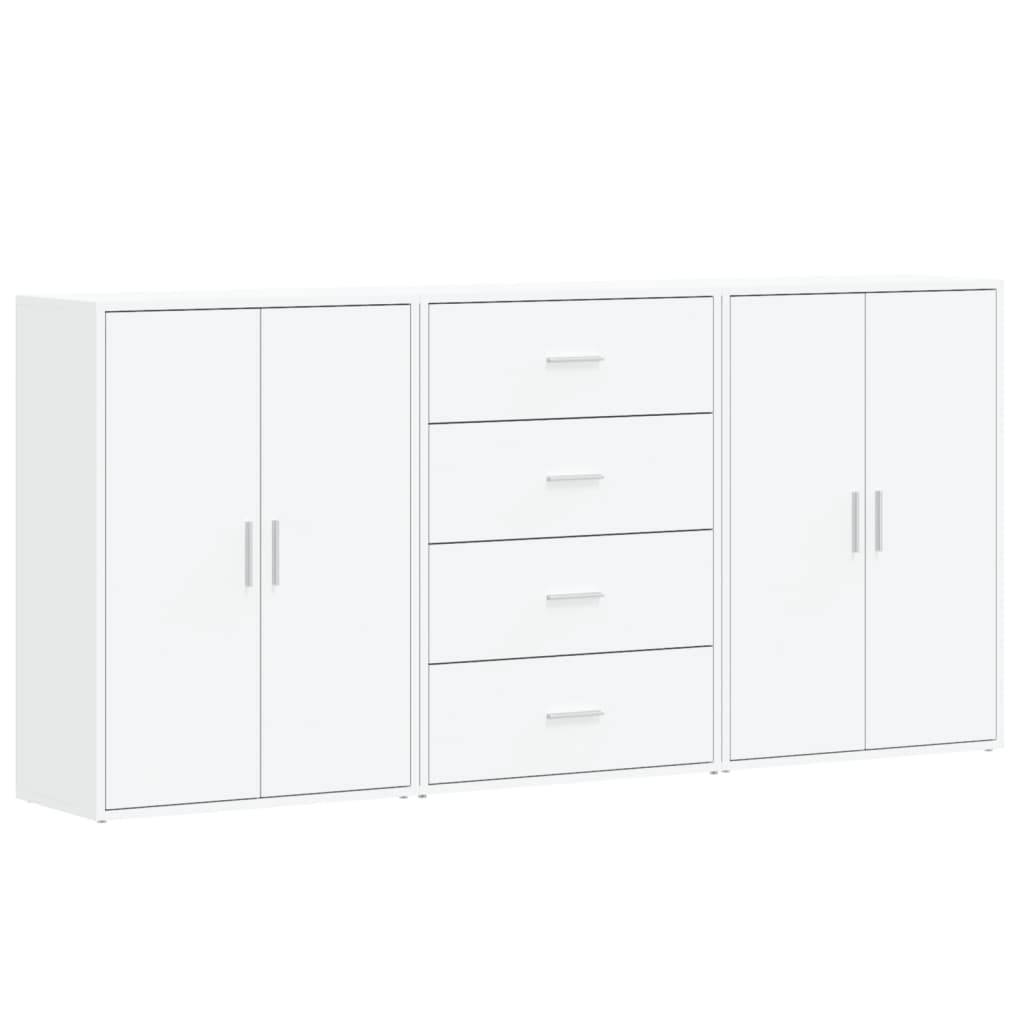 vidaXL Sideboards 3 Stk. Weiß 60x31x84 cm Holzwerkstoff