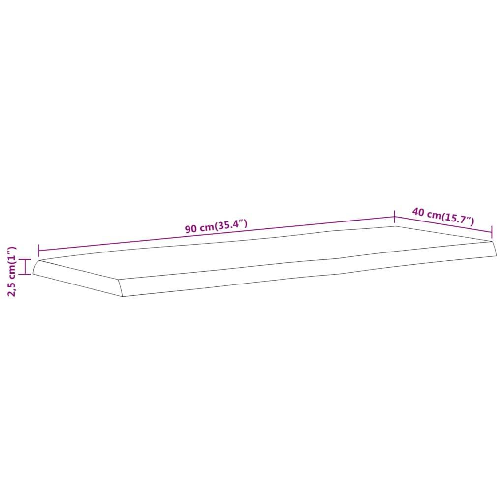 vidaXL Tischplatte 90x40x2,5 cm Rechteckig Massivholz Akazie Baumkante