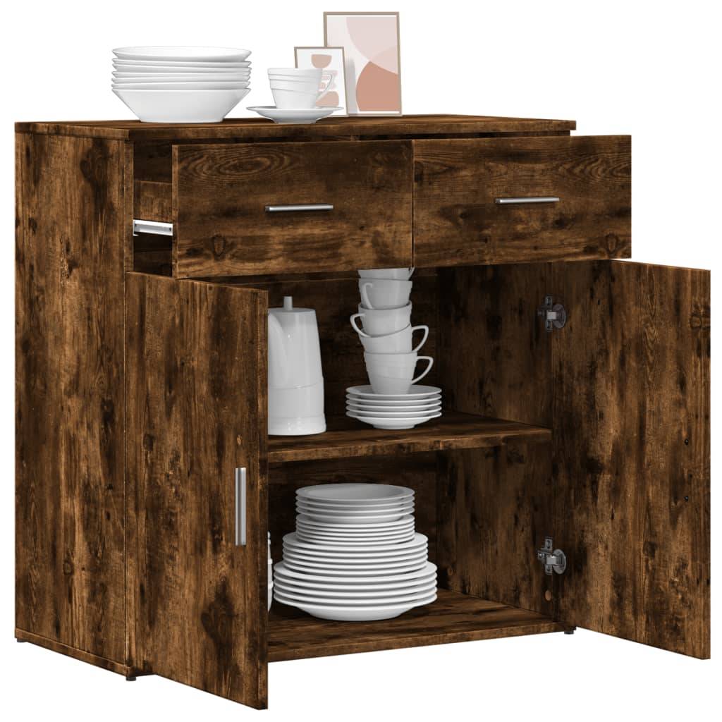 vidaXL Sideboard Räuchereiche 79x38x80 cm Holzwerkstoff