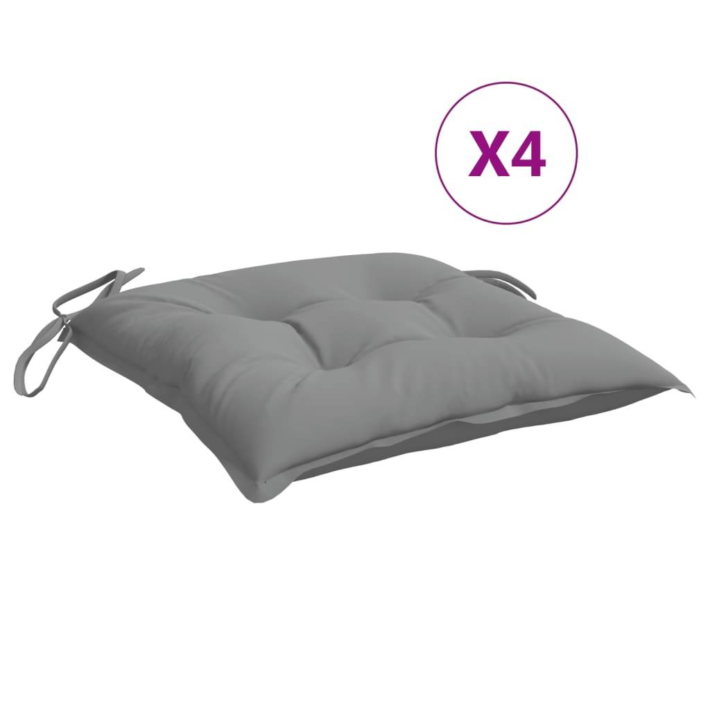 vidaXL Stuhlkissen 4 Stk. Grau 50x50x7 cm Oxford-Gewebe
